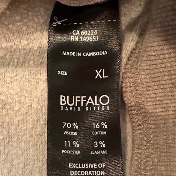 XL Buffalo David Bitton Purple / Gray Hoodie Sweatshirt - Picture 11 of 13